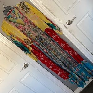 Johnny Was Floral Maxi Caftan Dress